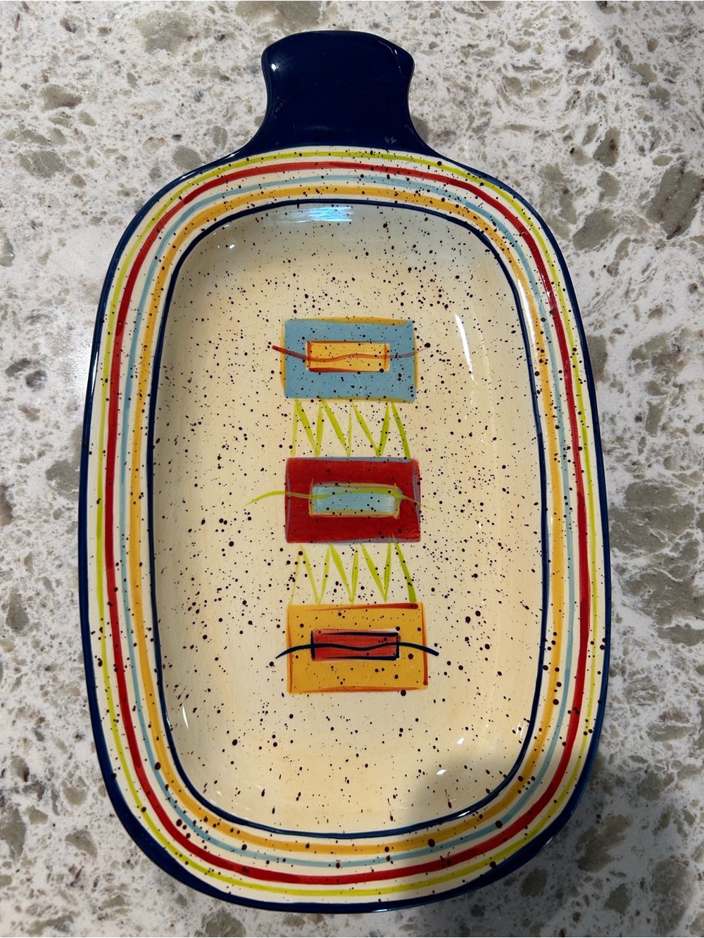 Pfaltzgraff Sedona Hand-Painted Ceramic Serving Platter in Navy and Multicolor